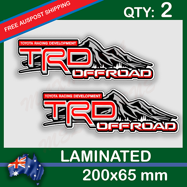 TRD OFF ROAD, QTY 2, DECAL STICKER (LAMINATED) Die Cut for Car ,Ute, Caravan, 4x4 | trd.jpg